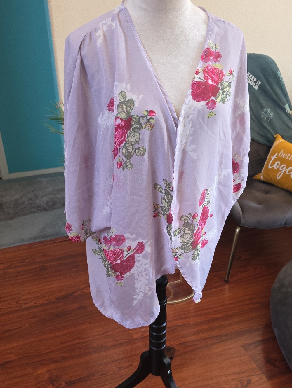 Floral Lavender Kimono